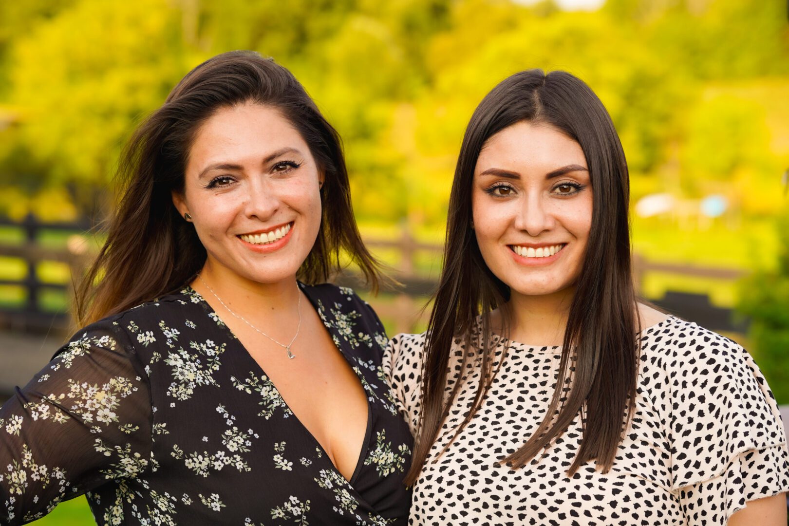 Friends posing in a garden